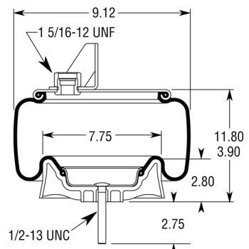 Air Spring Assembly - Kenworth Air Glide 200/400 C81-1005